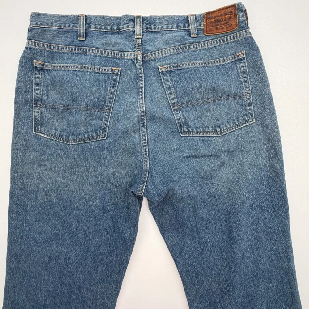 Polo Ralph Lauren Mens Authentic Dungarees Straight Leg Blue Jeans 36x30 Cotton